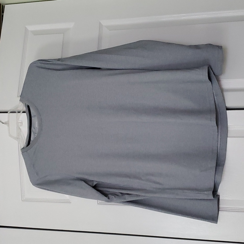 Men's Large Under Armour Gray Heatgear Long Sleeve Fitted Shirt